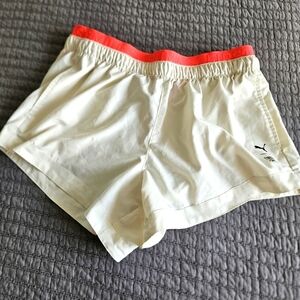 Puma Women's Athletic Shorts - White and Red